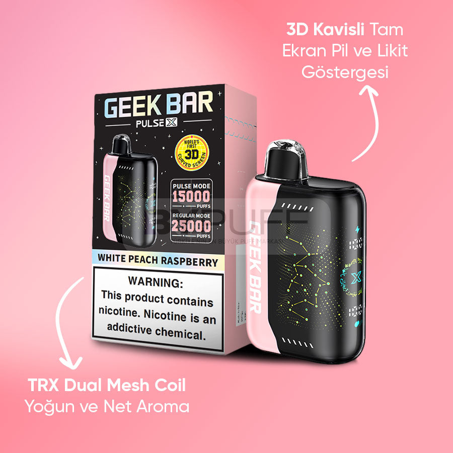 Geek Bar Pulse X 25000 White Peach Raspberry